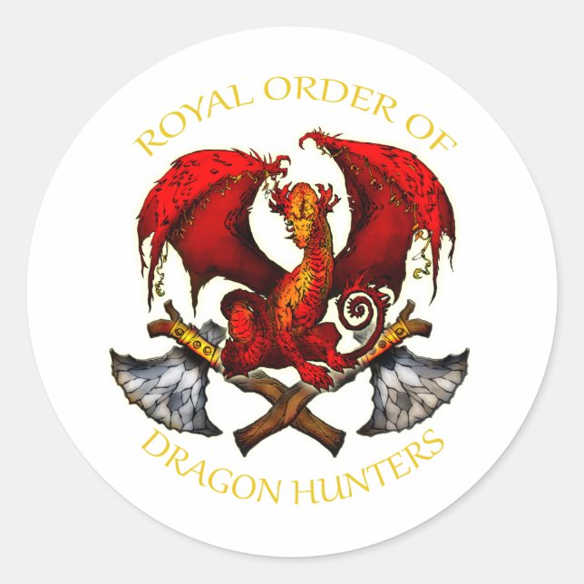 Königlicher Orden der Drachenjäger Runder Aufkleber (Vorderseite)