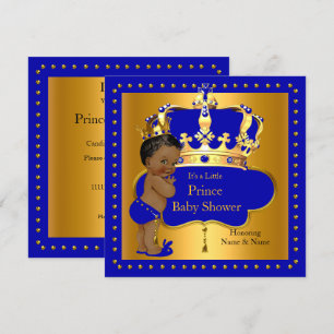 Königlicher Prinz Baby Shower Blau Junge Krone Eth Einladung
