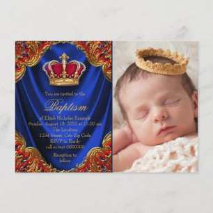 Königlicher Prinz Baptism Invitations Einladung