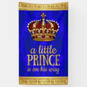 Königlicher Prinz Rot Gold Krone Junge Prinz Baby  Banner