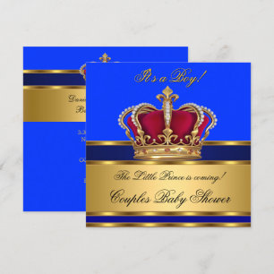 Königlicher Prinz Royal Blau Baby Shower Krone Einladung