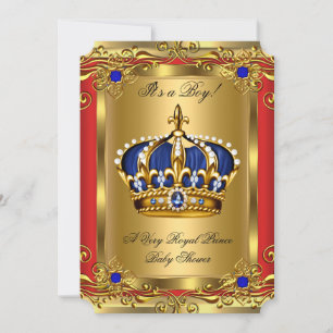 Königlicher Prinz Royal Blau Baby Shower Majestäti Einladung