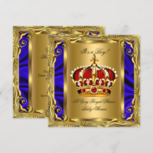 Königlicher Prinz Royal Blau Baby Shower Regales R Einladung