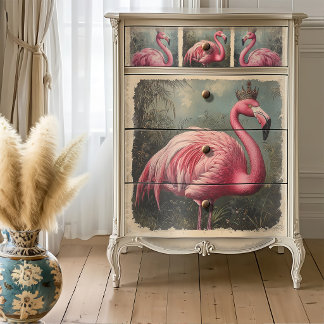 Königlicher Rosa Flamingo Dekoupage Seidenpapier