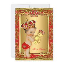 Königlicher Roter Prinz Kronen-Baby-Party-Bär