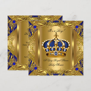 Königlicher Royal Blau Baby Shower Junge Regaler G Einladung