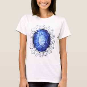 Königlicher Saphir-ursprüngliches Aquarell-T-Shi T-Shirt