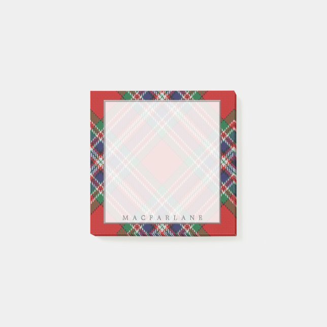 Königlicher schottischer Clan MacFarlane Tartan Post-it Klebezettel (Vorderseite)