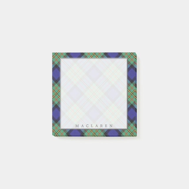 Königlicher schottischer Clan MacLaren Tartan Post-it Klebezettel (Vorderseite)