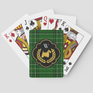 Königlicher Scottie-gewinnendes Handmonogramm Spielkarten