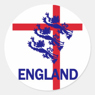 Königlicher Standard Englands und St- Georgekreuz Runder Aufkleber