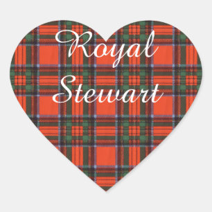 Königlicher Stewart-Clan karierter schottischer Herz-Aufkleber