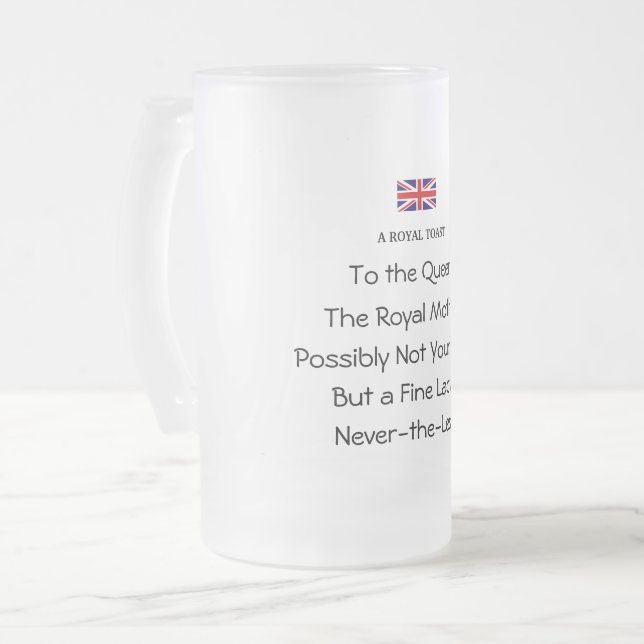 Königlicher Toast Mattierte Bier-Tasse Mattglas Bierglas (Vorderseite Links)