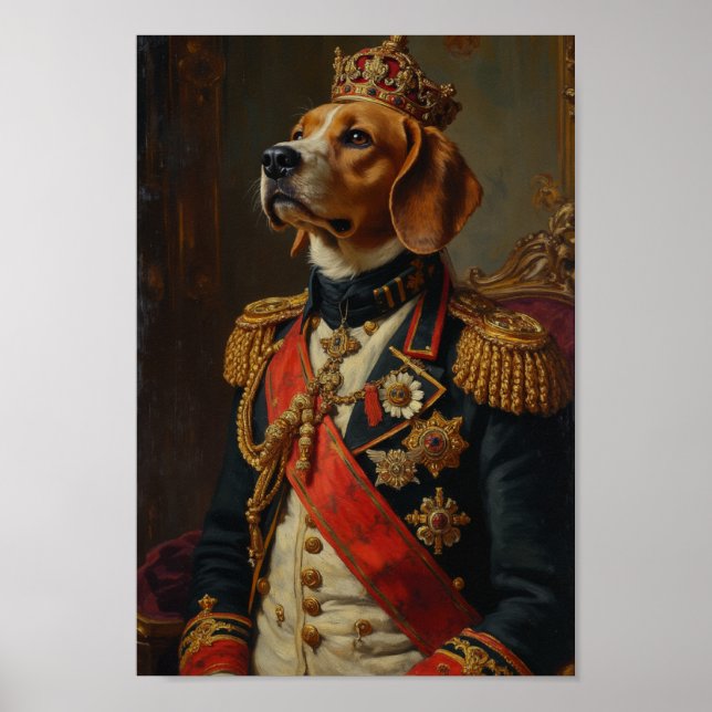 Königliches Beagle-Porträt Poster (Vorne)