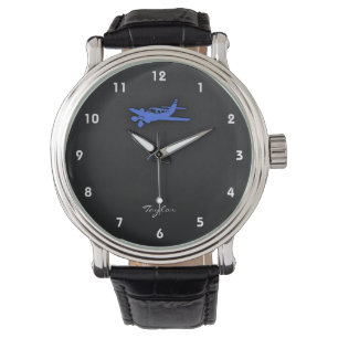 Königliches Blau-kleines Flugzeug Armbanduhr