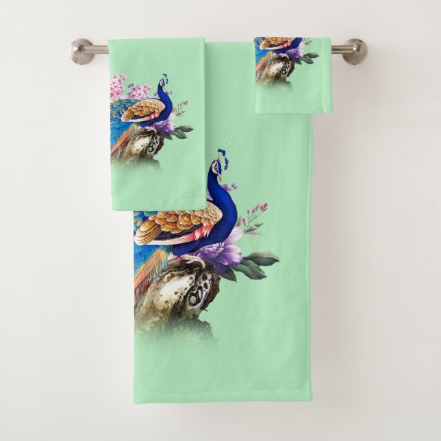 Königliches Blau Peackock Bad-Tuch-Set Badhandtuch Set (Insitu)