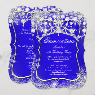 Königliches Blau Quinceanera 15. Winterwunderland Einladung