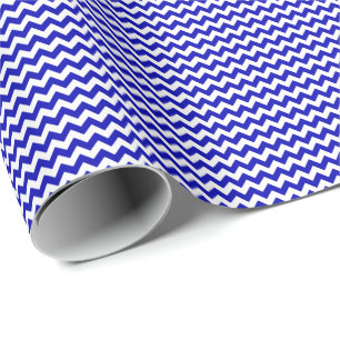 Königliches Blau-und weißeskleines Zickzack Geschenkpapier