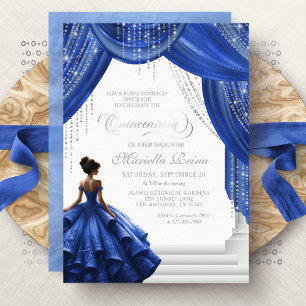 Königliches blaues Prinzessinnenkleid Elegante Qui Einladung