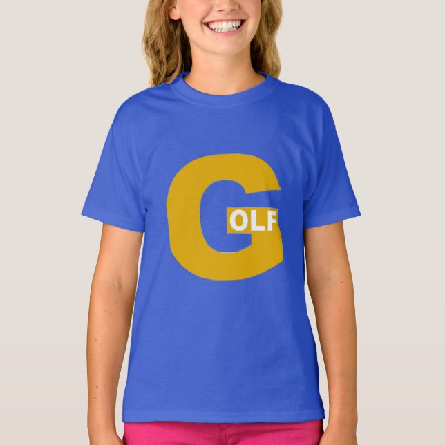 Königliches blaues T-Shirt Kinder DESIGN GOLF (Vorderseite)