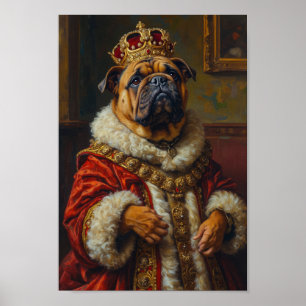 Königliches Bulldoggen-Porträt Poster