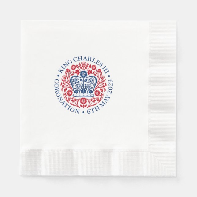 Königliches Charles III-Coronation-Emblem, Königli Serviette (Vorderseite)