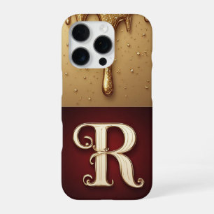 💎 Königliches Glitter R Monogramm tropft Funkeln iPhone 16 Pro Hülle