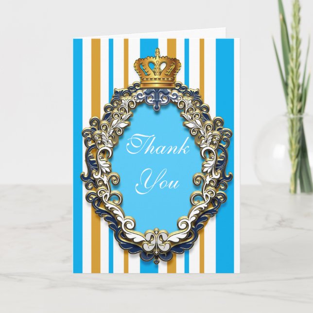 Königliches Gold u. blaue elegante danken Ihnen, Dankeskarte (Vorderseite)