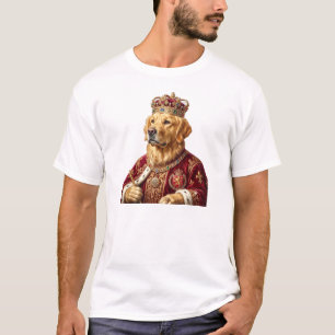 Königliches Golden Retriever König Porträt Kunst D T-Shirt