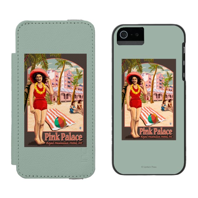 Königliches hawaiisches Hotel in Hawaii Incipio iPhone Geldbeutel-Hülle (Seite an Seite)