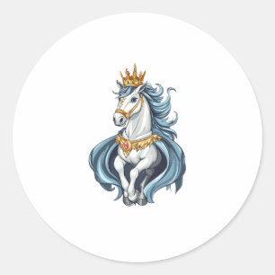Königliches König Einhorn (1) Runder Aufkleber