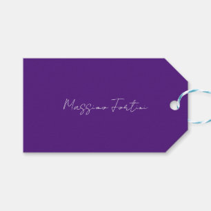 Königliches Lila Einfach Elegant Minimalistische K Geschenkanhänger