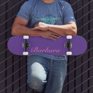 Königliches Lila Eleganter Name Klassisch Trendi Skateboard