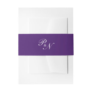 Königliches Lila Klassische Elegante Hochzeit Einladungsbanderole