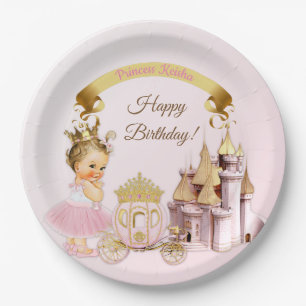 Königliches Mädchen Prinzessin-Castle Carriage Pappteller