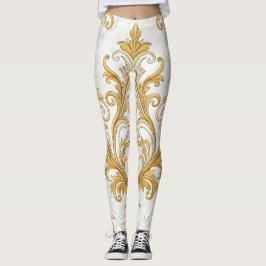 Königliches Marmormuster nahtlos – Gold Barock Leggings