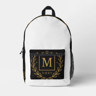 "Königliches NMKY-Emblem – Monogramm M-Wappen-Desi Bedruckter Rucksack
