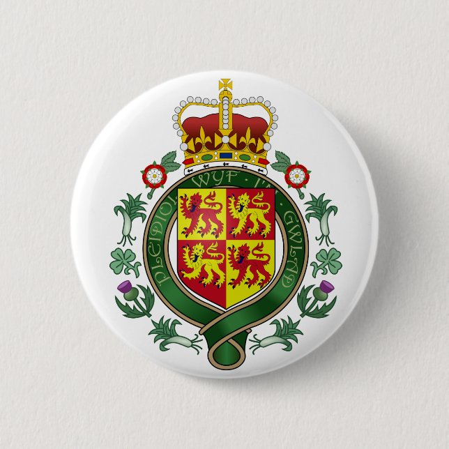 Königliches offizielles Wappen Wales Button (Vorderseite)