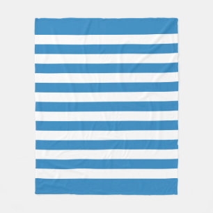 Königliches Pastellblau-Weiß-Linien-Plüschdecke Fleecedecke