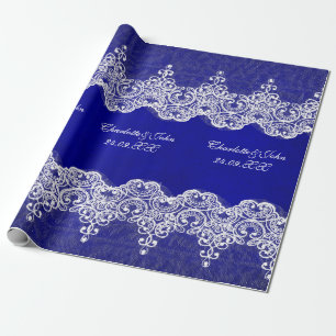 Königliches personalisiertes blaues geschenkpapier
