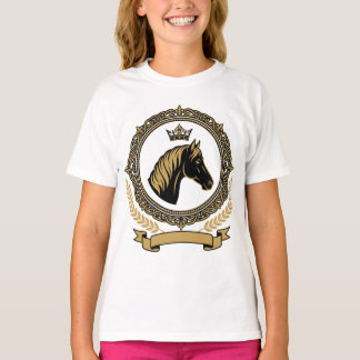 Königliches Pferdewappen mit goldenen Details T-Shirt