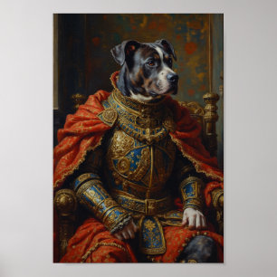 Königliches Pitbull-Porträt Poster