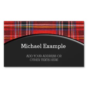 Königliches rotes Gewebe des Tartan-Plaid-Musters Magnetische Visitenkarte