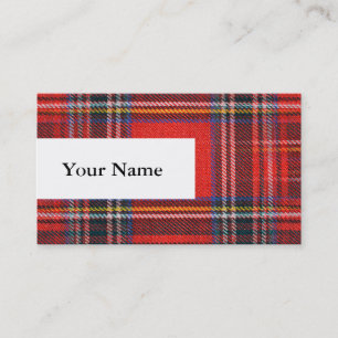 Königliches rotes Gewebe des Tartan-Plaid-Musters Visitenkarte