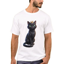 Königliches Schwarzes Katze T-Shirt