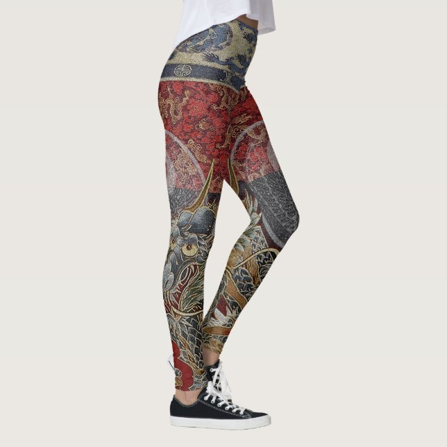 Königliches Silk Drache-Siegel Leggings (Rechts)