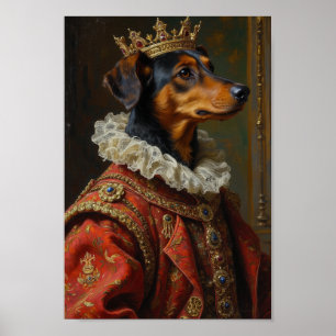 Königliches Silken Windhound-Porträt Poster