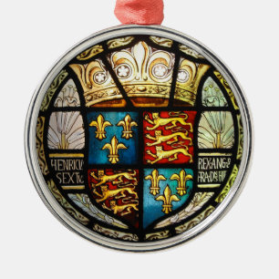 Königliches Tudor-Wappen Henry VIII Bleiglasfenste Ornament Aus Metall