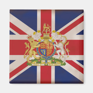 Königliches Wappen auf theUnion Jack-Flagge Magnet