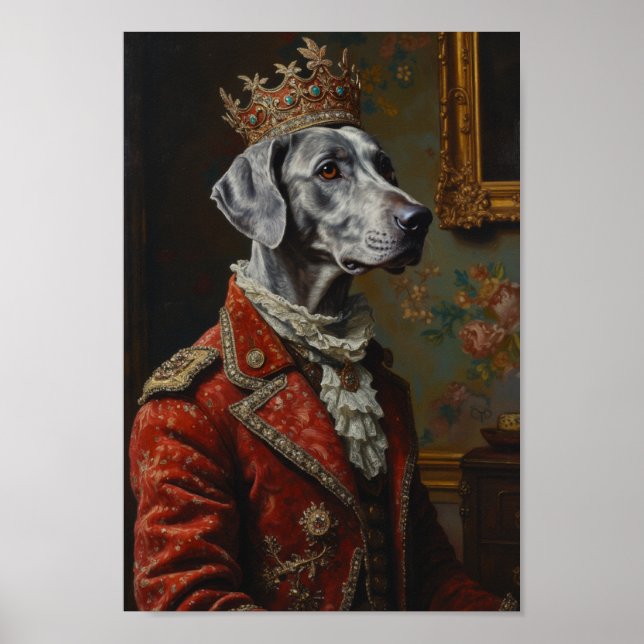 Königliches Weimaraner-Porträt Poster (Vorne)